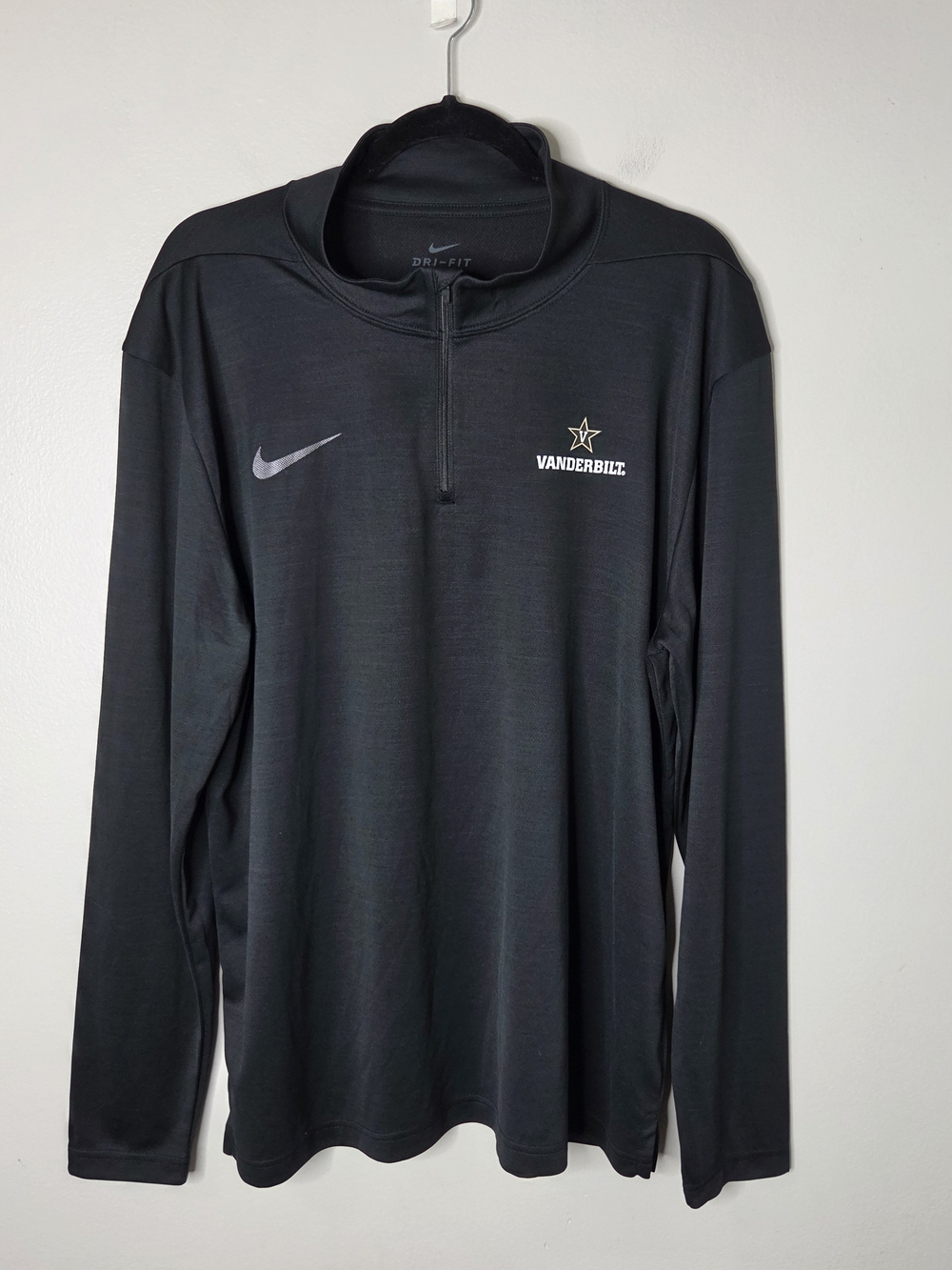 Nike Vanderbilt Commodores Black Dri-FIT Quarter-Zip Pullover Tshirt